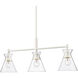 Malta 3 Light 34 inch Matte White Linear Pendant Ceiling Light